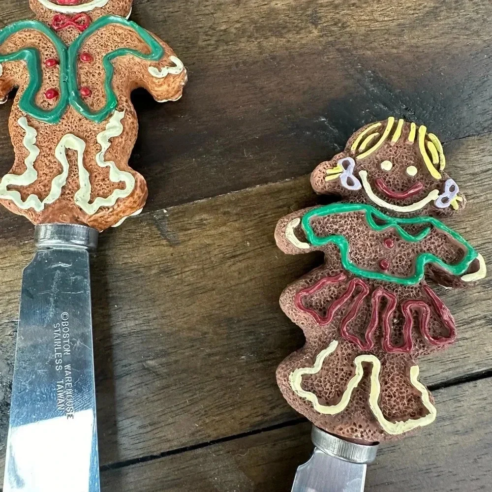 Vintage Christmas Boston Warehouse Gingerbread Man Charcuterie spreaders
